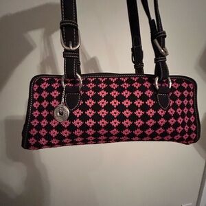 The Sak Black and Pink Shoulder Bag- vintage.